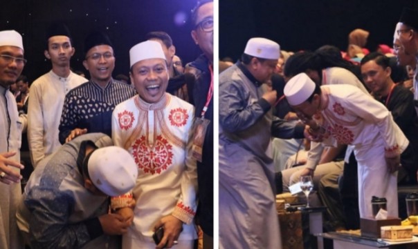 Ustadz Das'ad Latif bertemu dengan Ustadz Haikal Hassan (foto/int)