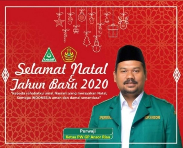 Ketua GP Ansor Riau, Purwaji ucapkan selamat natal (foto/int)