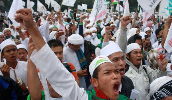 Ilistrasi demo FPI dan Alumni 212. (R24/put)