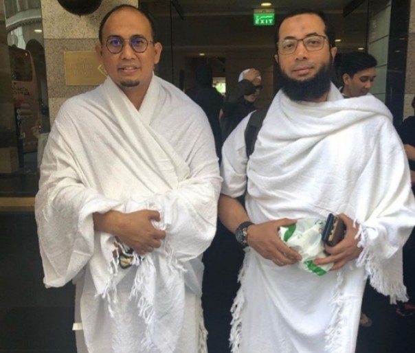 Wasekjen Gerindra bersama Ustadz Khalid Basalamah (foto/int)