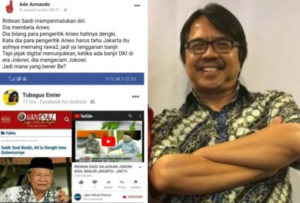 Ade Armando tanggapi sikap sejarawan Saidi yang bela Anies Baswedan terkait banjir di Jakarta (foto/int)