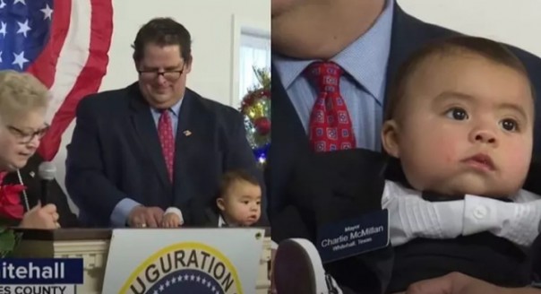 Bayi laki-laki bernama Charlie McMillan terpilih jadi wali kota Kehormatan Whitehall di Texas, Amerika Serikat (foto/int)