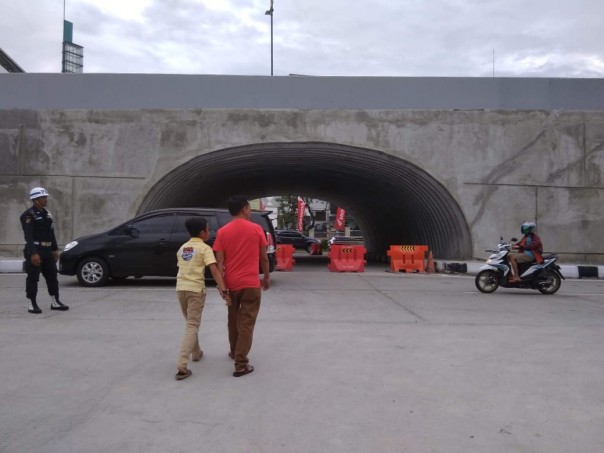 Penampakan terowongan yang akan digungsikan untuk penyebranganbpejalan kaki. (Riau24 group)