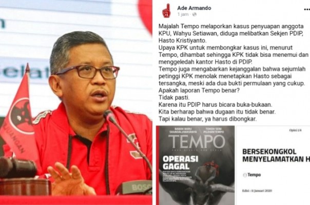 Heboh kasus suap anggota KPU Wahyu Setiawan yang diduga libatkan Sekjen PDI Perjuangan (foto/int)