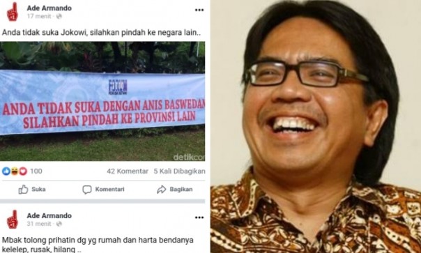 Ade Armando komentari spanduk bernada pembelaan Gubernur DKI Jakarta Anies Baswedan (foto/int)
