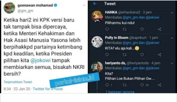 Goenawan Muhammad ungkap kekecewaannya terhadap Jokowi