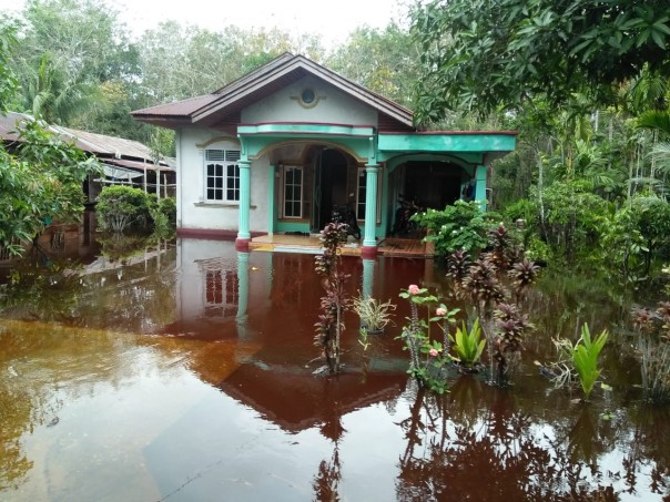 Sejumlah desa di Kabupaten Bengkalis khususnya di Pulau Bengkalis terendam banjir (foto/Hari)