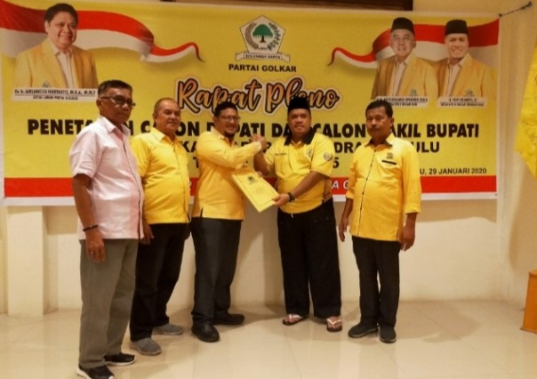 DPD II Partai Golkar Kabupaten Indragiri Hulu  menggelar rapat pleno diperluas penetapan calon bupati dan calon wakil bupati Inhu tahun 2020 - 2025,  Rabu 29 Januari 2020 di Gedung DPD II Golkar Inhu (foto/Rou)