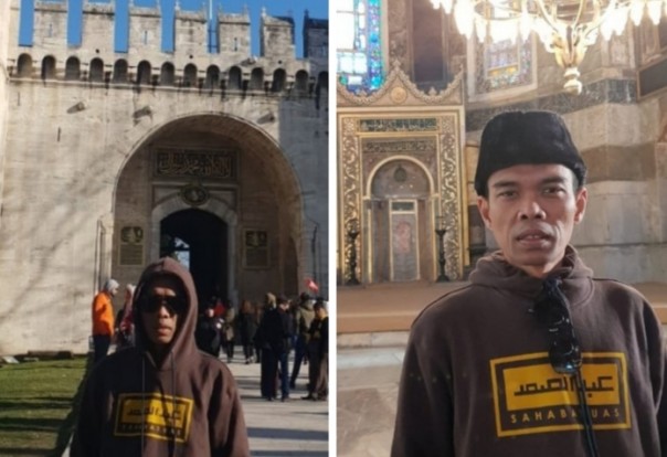 Ustadz Abdul Somad tampak keren memakai stelan hoodie saat di Turki (foto/int)