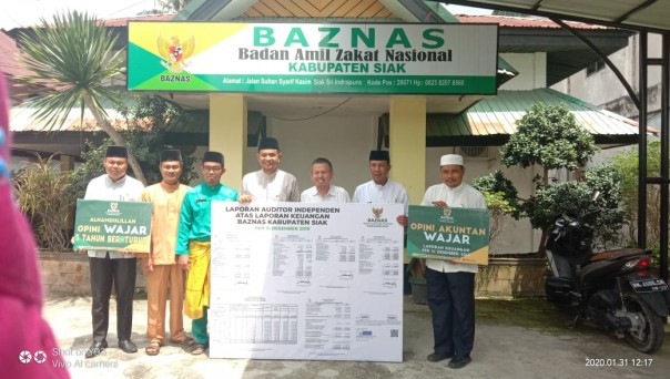 Sepanjang Tahun 2019 Badan Amil Zakat Nasional (Baznas) Kabupaten Siak telah mengumpulkan ZIS mencapai Rp 15,8 miliar (foto/lin)