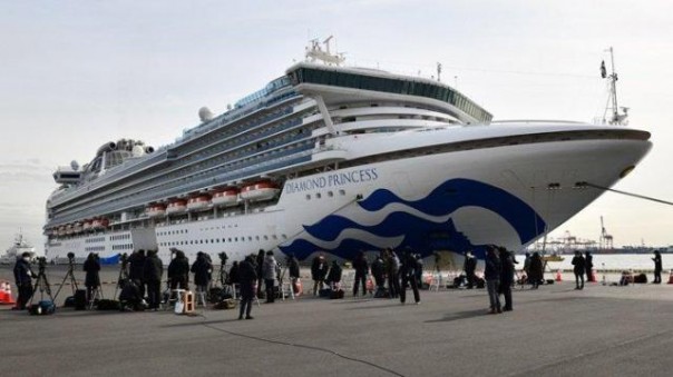 Kapal pesiar Diamond Princess yang dikarantina pemerintah Jepang. Foto: int 