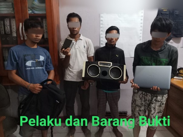 Jajaran Satreskrim Polsek Mandau, Kabupaten Bengkalis meringkus 4 orang pelaku tindak pidana pencurian dengan pemberatan (foto/Hari)