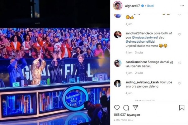 Al Ghazali, putra sulung Ahmad Dhani dan Maia Estianty pun mengunggah momen istimewa di Indonesian Idol