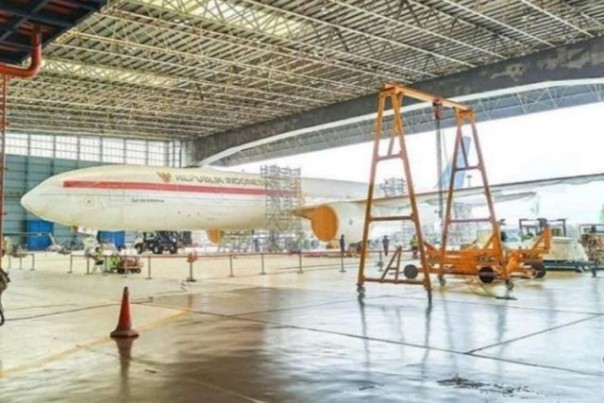 Sebuah foto yang menggambarkan pesawat yang diduga akan menjadi pesawat baru kepresidenan, sempat viral di media sosial. foto: int 