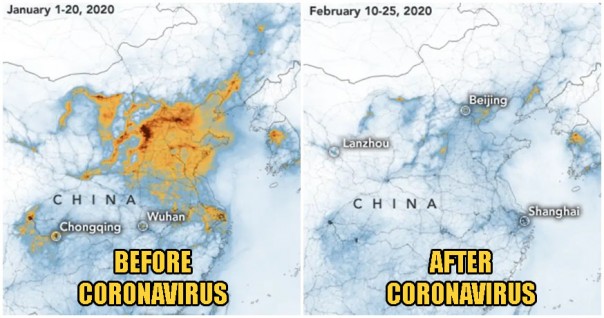 Gambar Satelit Tunjukkan Polusi di Tiongkok Menghilang Setelah Virus Corona Memaksa Pabrik Untuk Ditutup