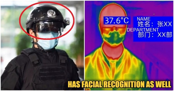 Dengan Helm Super yang Dapat Memeriksa Suhu Manusia Dalam Jarak Jauh, Polisi Tiongkok Mampu Mendeteksi Virus Corona