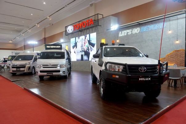 Toyota pajang mobil di segmen komersial di GIICOMVEC 2020. (Foto: Istimewa)