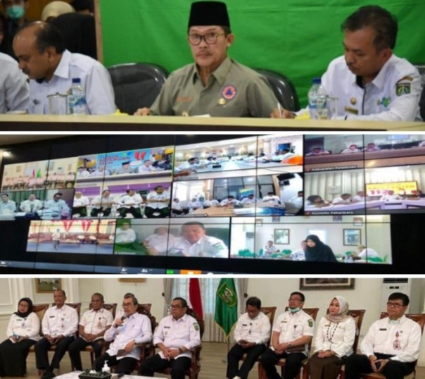 Gubernur Riau Syamsuar meminta Walikota Dumai agar jalur masuk barang dan orang di kota Dumai ditutup (foto/Zal)