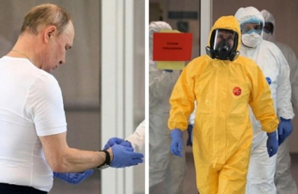 Pakai Alat Pelindung Diri Presiden Rusia Putin kunjungi pasien virus corona langsung (foto/int)