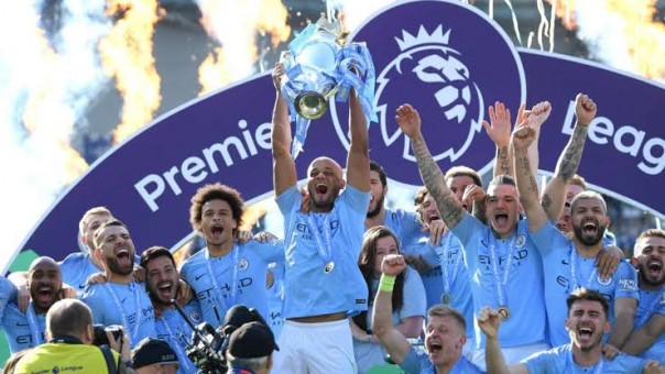 Manchester City merayakan kemenangan di Liga premier League (net) 