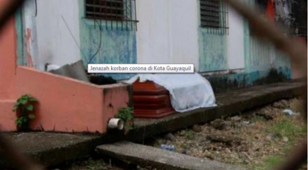 peti jenazah berisi korban Corona, yang terpaksa dibiarkan berada di depan rumah warga. Foto: int 