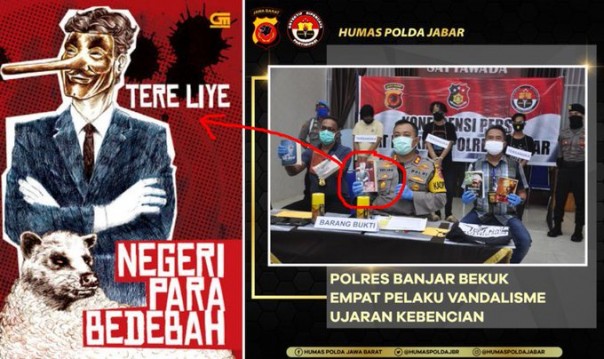 Viral buku-buku yang diamankan petugas Kepolisian dari Polda Jabar terkait aksi vandalisme (foto/int)
