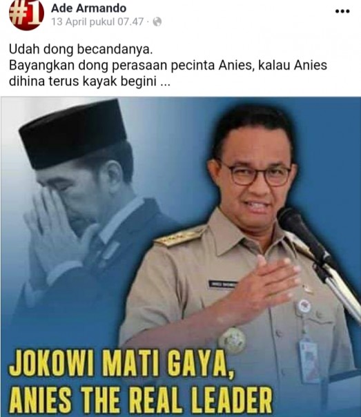 Ade Armando Minta Pecinta Anies Baswedan Berhenti Buat Meme, Netizen