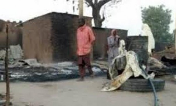 Kondisi salah satu desa di Nigeria yang menjadi korban kekerasan gerombolan bandit. Foto: int 