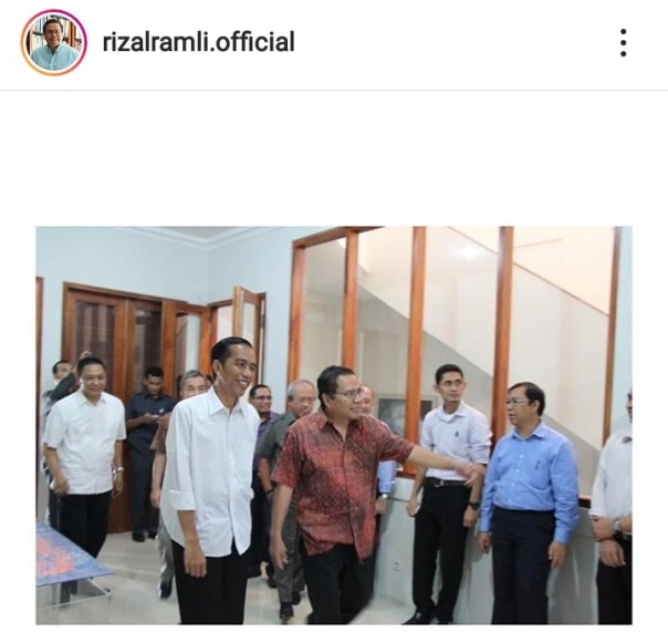 Rizal Ramli saat menerima Jokowi di Kantornya