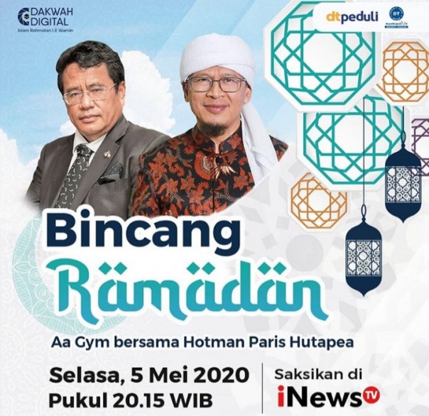 Duet Spesial Ustadz Aa Gym dan Hotman Paris Bincang Ramadhan 2020 (foto/int)