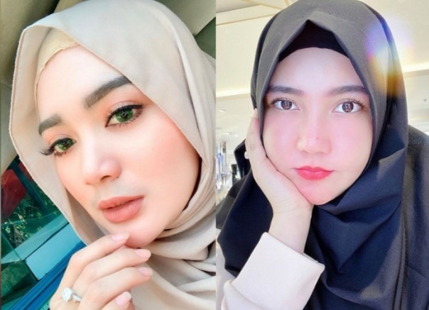 Via Vallen dan Wika Salim sama-sama cantik mempesona jika memakai jilbab (foto/int)