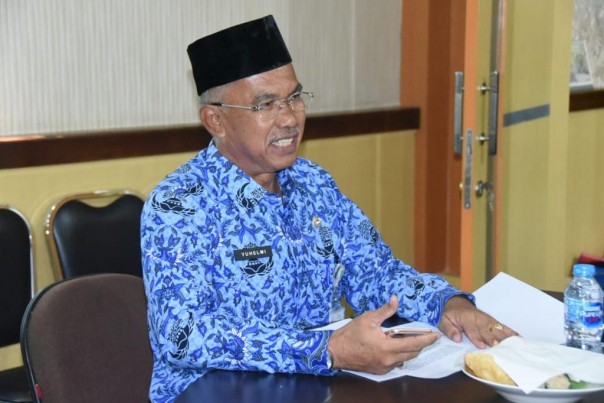 Abdul Aris kepala Desa suka damai Rupat Utara (foto/Hari)