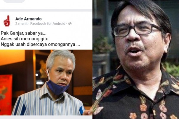 Ade Armando komentari Gubernur Jateng Ganjar mengirim bantuan sendiri untuk warganya yang berada di Jakarta (foto/int)