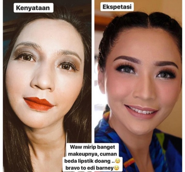 Edo Borne Jadi MUA Profesional Makeup Hesti Purwadinata, Hasilnya Bikin Netizen Ngakak Sampai Sakit Perut (foto/int)