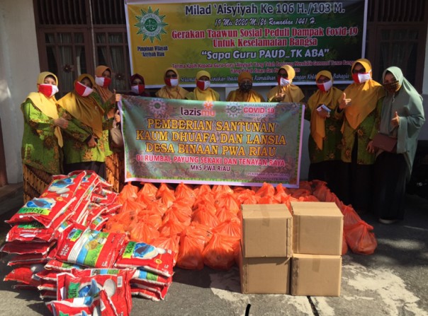 PW Aisyiyah Riau Gelar Taawun Sosial, Salurkan 423 Paket Sembako Pada Guru PAUD dan TK Binaan