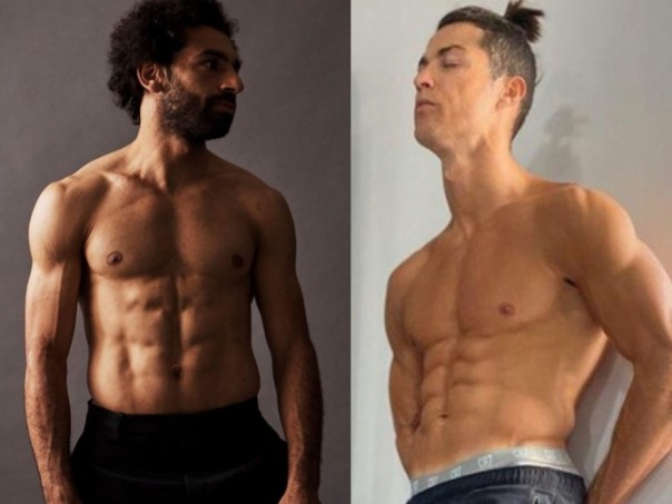 Sama-sama Pamer Sixpack, Keren Roti Sobek Cristiano Ronaldo atau Mohamed Salah? (Foto/int)