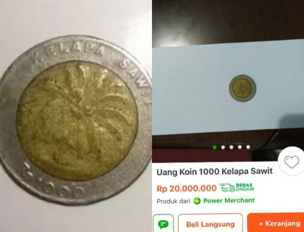 Heboh Uang Koin Jadul Gambar Kepala Sawit Dijual Rp20 Juta Per Keping (foto/int)