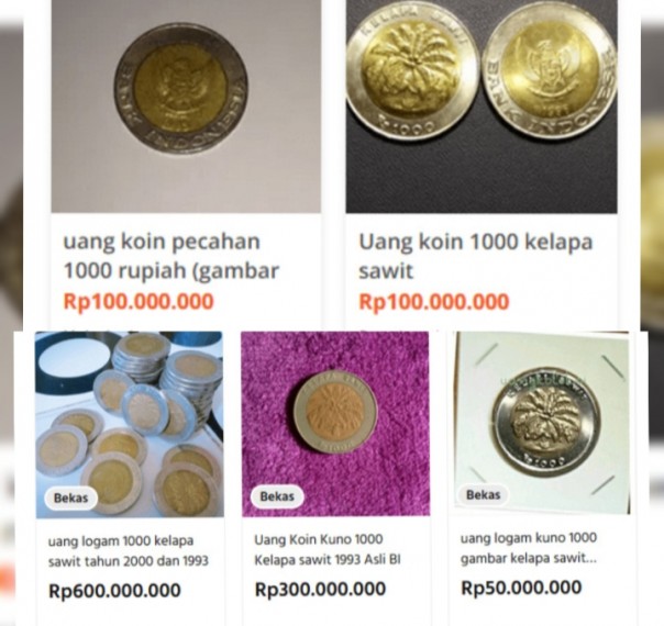 Bikin Tepuk Jidat, Uang Koin Kelapa Sawit Dijual Rp100 Juta Hingga Rp600 Juta Per Keping (foto/int)