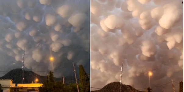 Awan Mammatus langka Muncul Di Atas Kota Kurdi, Netizen Ketakutan Karena Hal Ini....