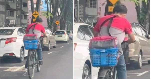 Mengharukan, Foto Tukang Ojek yang Antar Pesanan Dengan Sepeda dan Keranjang Plastik Ini Jadi Viral di Malaysia