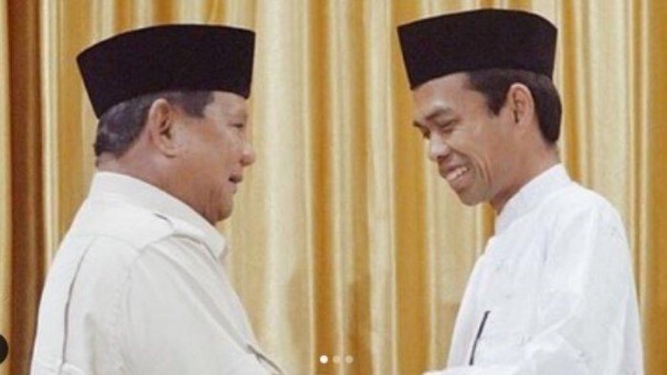 Ustaz Abdul Somad saat bertemu dengan Prabowo Subianto pada Pilpres 2019 lal8