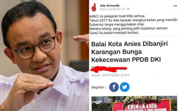 Masalah PPDB Jakarta, Anies Baswedan Mendapat Sorotan, Ade Armando Singgung Pigub 2017 (foto/int)