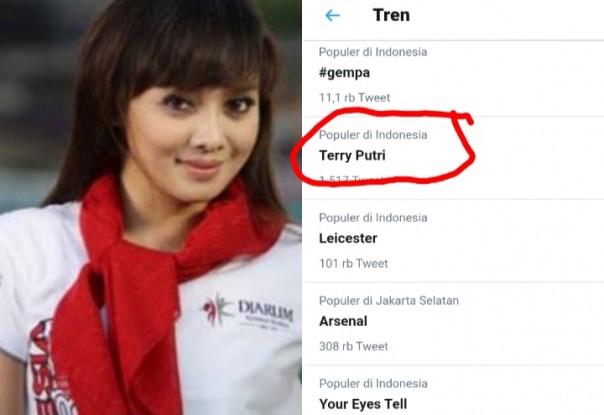 Mantan Presenter Bola Terry Putri Trending di Twitter, Warganet: Kalau Malam Bikin Melek (foto/int)