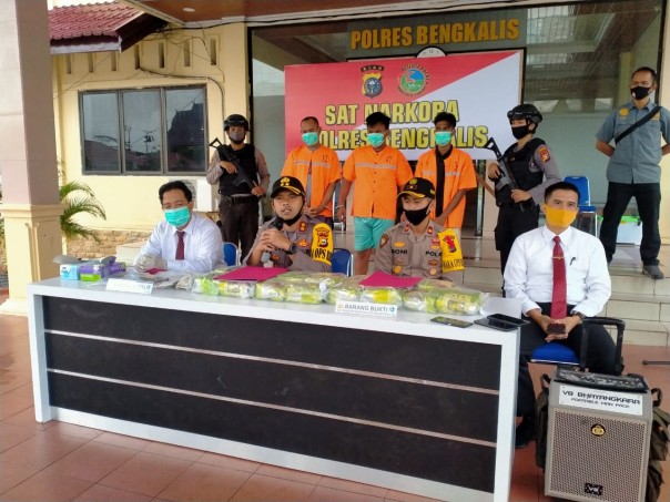 FOTO: Press Release pengungkapan 15 bungkus besar sabu oleh Polres Bengkalis