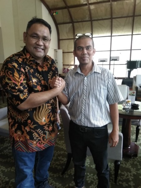 Ketua Umum JMSI Teguh Santisa dan Sekretaris JMSI Riau Bambang Irawan