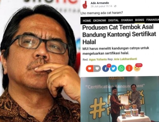 Tanggapi Produsen Cat Tembok Bersertifikat Halal, Ade Armando: Memang Ada yang Haram? (Foto/int)