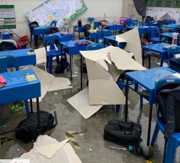 Enam Siswa Mengalami Cedera Mematikan Setelah Bagian Atap Sebuah Bangunan Jatuh Menimpa Mereka Selama Badai Aneh di Melaka