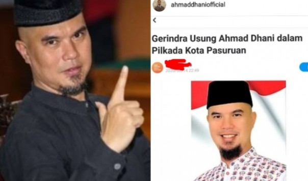 Ahmad Dhani Bantah Diusung Gerindra Maju di Pilkada Pasuruan, Netizen: Gubernur Jakarta Cocok (foto/int)
