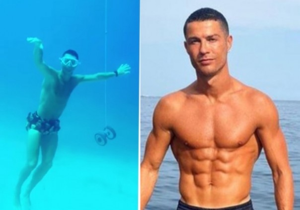 Juventus Kandas di Liga Champions, Cristiano Ronaldo Kini Asyik Free Diving di Laut (foto/int)