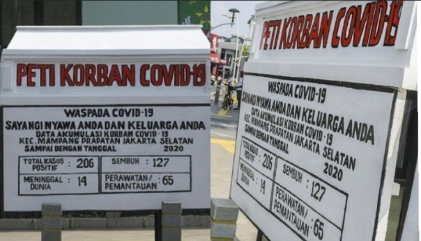 Viral Peti Korban Covid-19 Dipamerkan di Jakarta, Netizen: Metode Menakuti Masyarakat (foto/int)